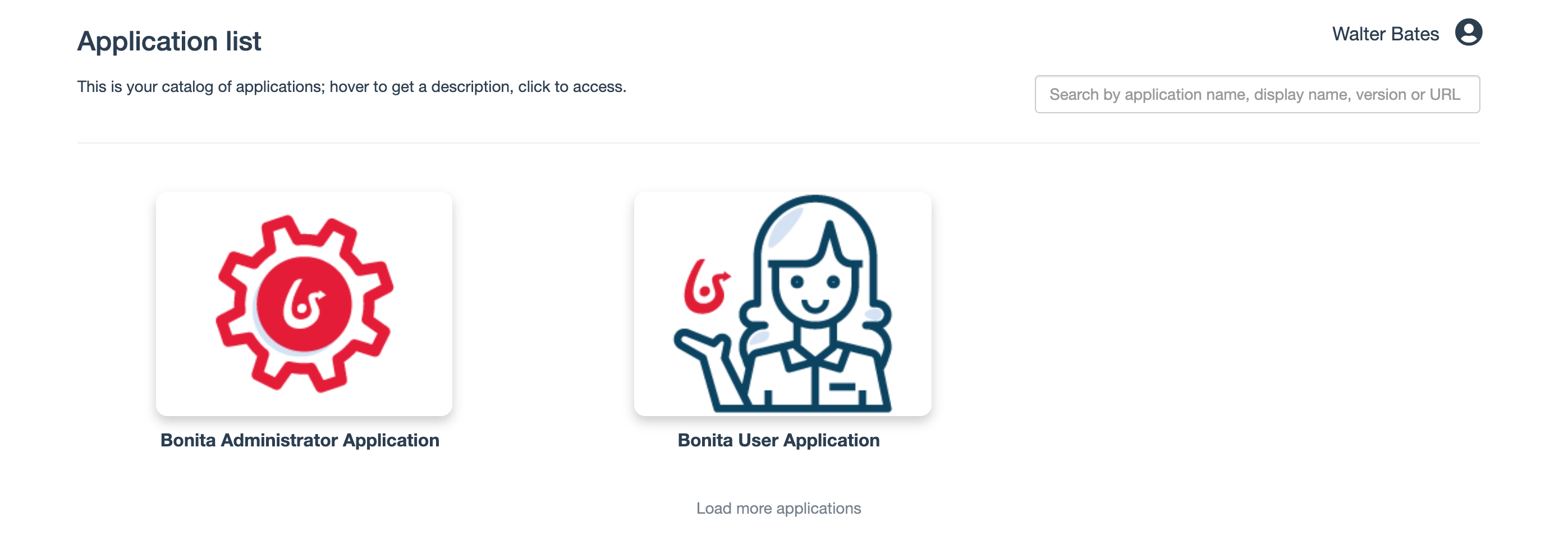 Bonita Application display in a web browser