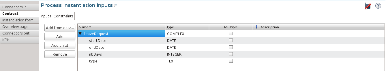 Leave Request - Instantiation contract