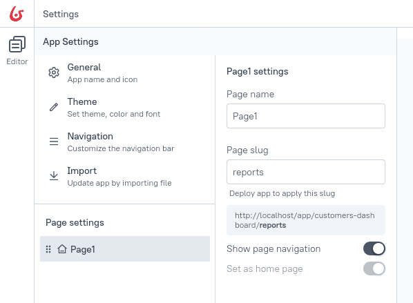 Configure static URL for a page