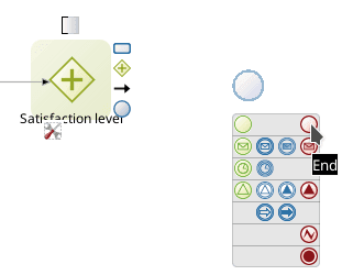 Event type selection: end event