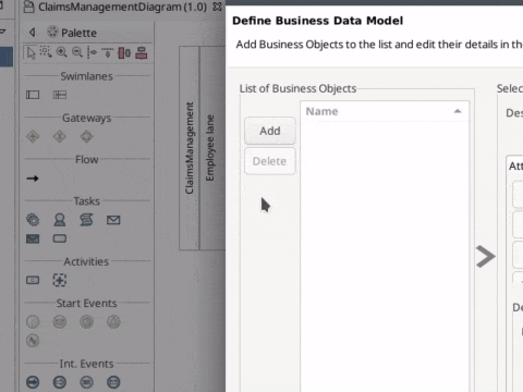 Create business object with attributes