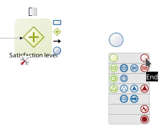Event type selection: end event