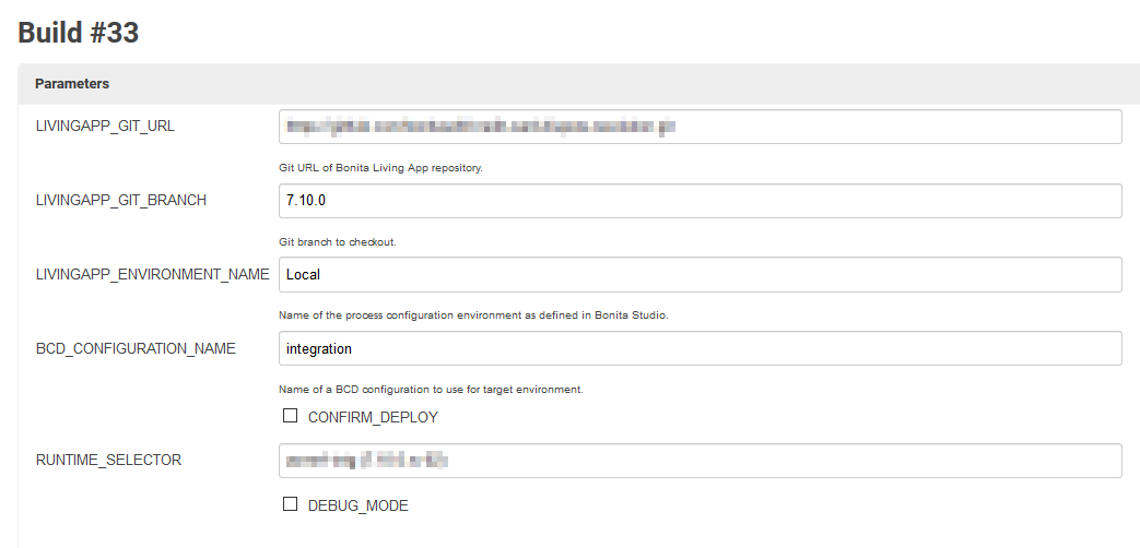 display parameters example