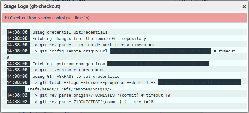 job 158 failed logs details