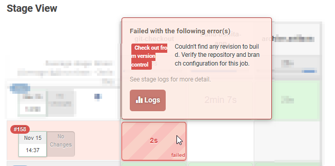 job 158 failed logs