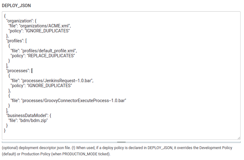 non prod build form deploy descriptor